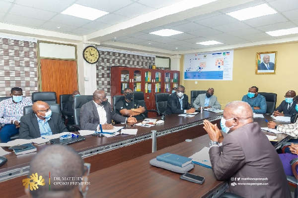 Dr Prempeh in a meeting with staff of Petroleum Commission