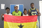 From left: Sandra, Coach Johnson Abotsi, Winifred and Amoah, ready to glow