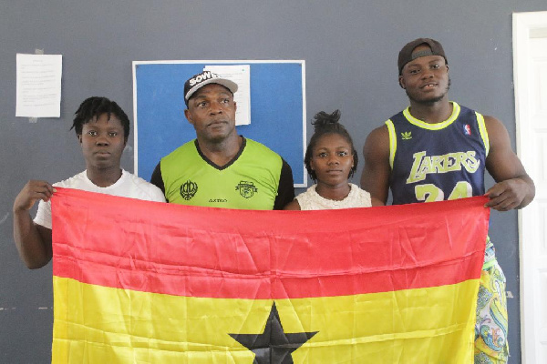 From left: Sandra, Coach Johnson Abotsi, Winifred and Amoah, ready to glow