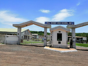 The front area of the Ola Senior High School, Ho