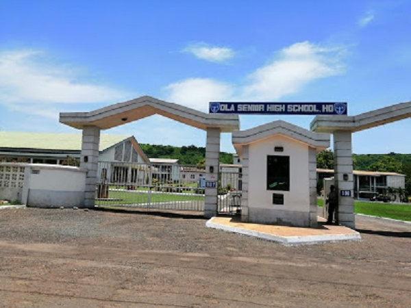 The front area of the Ola Senior High School, Ho