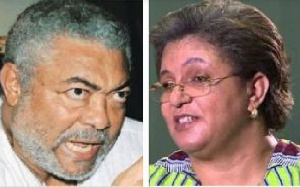 Former President John Rawlings and Hannah Tetteh