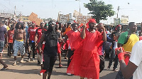 Kandahar boys demonstrate over the rightful person to take over management of Tamale Teaching Hosp.