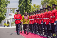 President Akufo-Addo inspecting the guard of honour