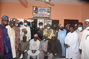 DCOP Iddi Seidu with Muslim leaders after a meeting at palace of Ayawaso Wangara chief