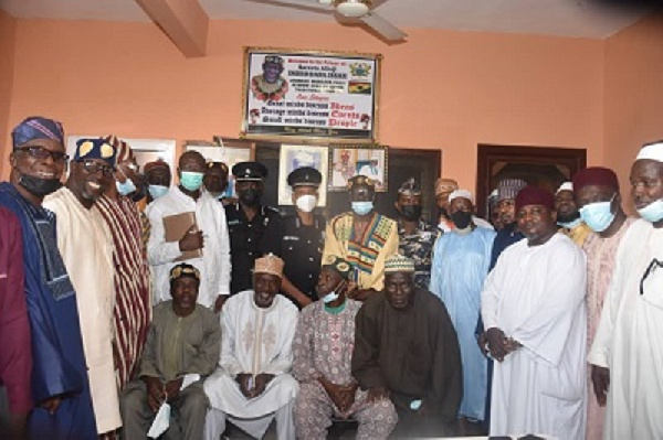 DCOP Iddi Seidu with Muslim leaders after a meeting at palace of Ayawaso Wangara chief