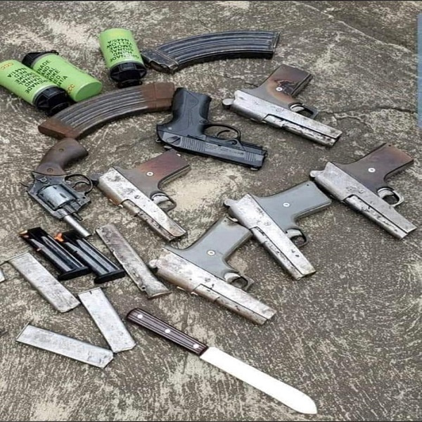 Some weapons retrieved by the security agencies from the suspects