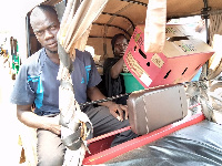 Tricycle operators practicing social distancing