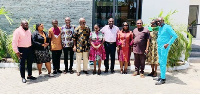 Members of the GJA 75th anniversary committee with Sir Sam Jonah (5th from right)