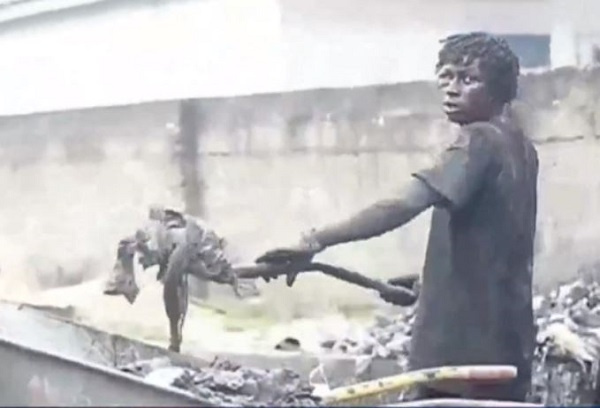 23-year-old man, Karim forced to clean the gutters