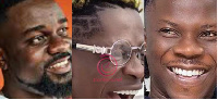 Musicians Shatta Wale (M), Sarkodie (L) and Stonebwoy (R)