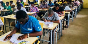 File photo of students writing examinations