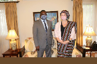 Prof. Abass Braimah with igh Commissioner of Canada to Ghana, Kati Csaba at her residence in Accra