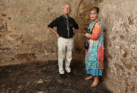 Archbishop of Canterbury Justin Welby and his wife in Cape Coast Castle dungeon