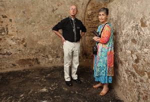 Archbishop of Canterbury Justin Welby and his wife in Cape Coast Castle dungeon