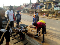 Some persons during a cleanup exercise