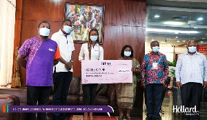 The donation was received by the Chief of Staff, Madam Akosua Frema Opare