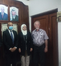 Standing from left Abdulfattah Ahmed Khali Alsattari, Kifah Harb and Dr. Uri Davis