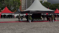 President Akufo-Addo, paying his last respects at the state burial of late Justice Marful-Sau