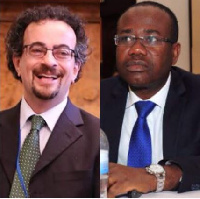 Jon Benjamin (L) makes mockery of indicted GFA President, Kwesi Nyantakyi