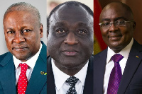 John Dramani Mahama, Alan Kyerematen and Dr Mahamudu Bawumia (from L to R)