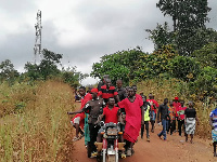 Residents of Jacobu during the demonstration