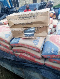 The building materials donated to Agyeikurom by Robert Wisdom Cudjoe