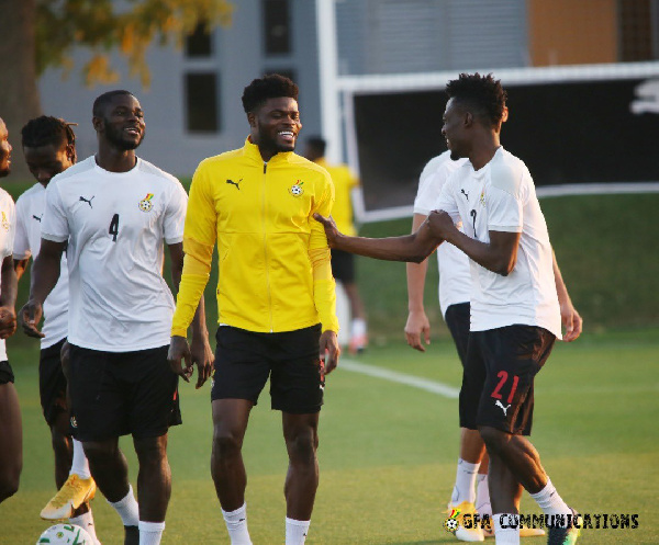 L-R Jonathan Mensah, Thomas Partey and Iddrisu Baba