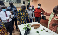 Minister for Environment, Science, Technology and Innovation, Dr Kwaku Afriyie (middle)