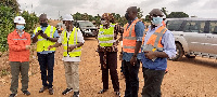 Mad. Owusu-Banahene consultants and engineers during the visit