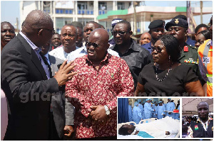 President Akufo-Addo visited the scene of the tragic gas explosion at Atomic Junction