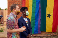 A photo of one of the diplomats at the launch of the LGBTQ+ office in Accra