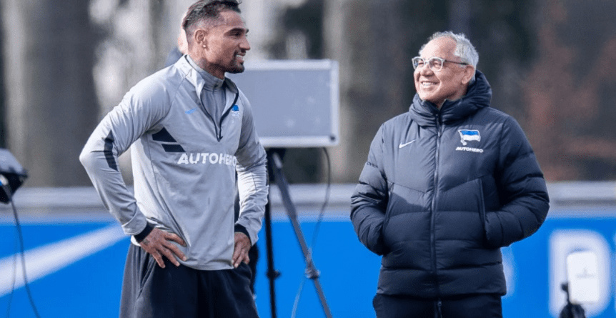 KP Boateng with Felix Magath