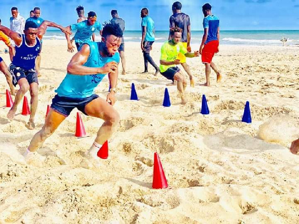 Accra Great Olympics players in a training session