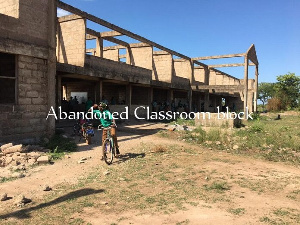 The girl’s dormitory block has not been plastered for use