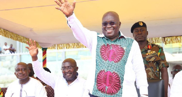 President Akufo-Addo and Dr. Mahamudu Bawumia at the passing out ceremony of NaBCO graduates