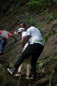 Abeiku Santana and Victoria Lebene in Kwahu