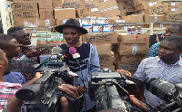 Chief Nat Ebo Nsarko, Country Director of MPA speaking with the press at the event