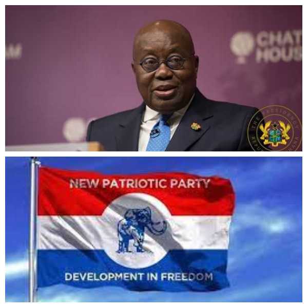 Nana Addo Dankwa Akufo-Addo and his party flag