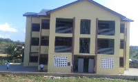 Teachers bungalow and boys dormitory at Attafuah SHTS