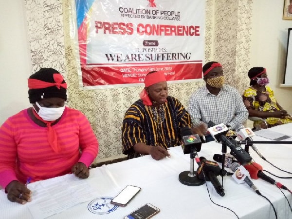 The Coalition of aggrieved customers addressing a press conference