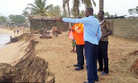 Some NADMO officials at the flood scene