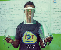 A photo of a Ghanaian in a face shield