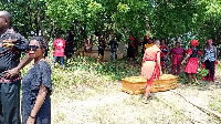 Residents at Bunase Royal Cemetery at Adjikpo