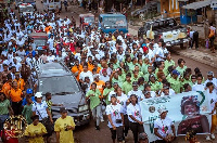 The health walk organised  to mark Love Konadu' s 20 years as a radio presenter