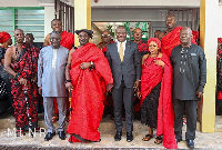 Mr Jinapor (third from right) with Togbega Gabusu VII and other members of the delegation