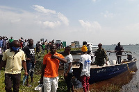 Soldiers under Fisheries Protection Unit after confiscating items