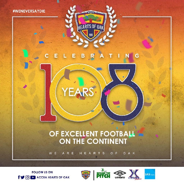 Hearts of Oak celebrates 108 years today