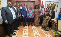 President Akufo-Addo with the newly appointed NLC board members