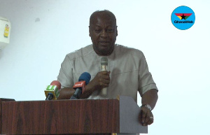 Former President, John Dramani Mahama delivering his speech